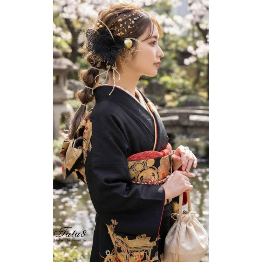 国産ダリア 胡蝶蘭髪飾り 成人式 二十歳のつどい 卒業式 結婚式 振袖