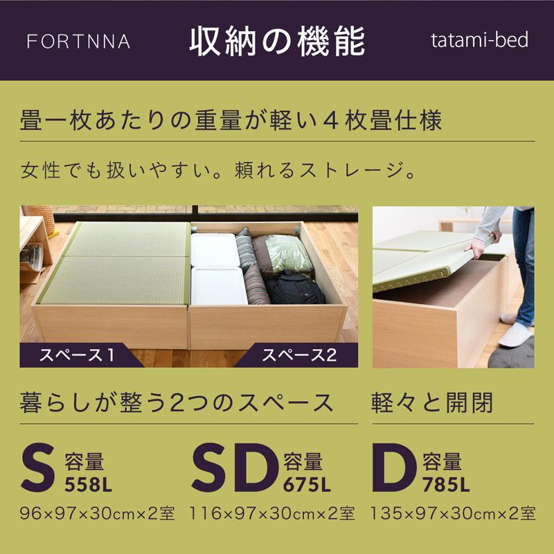 畳ベッド シングル 収納付き 日本製 小上がりベッド 収納付きベッド 畳 ベッド たたみベッド 国産 フォルティナ 選べる畳 フレスカ畳床 ： 税込 　 日本製 フレスカ畳床