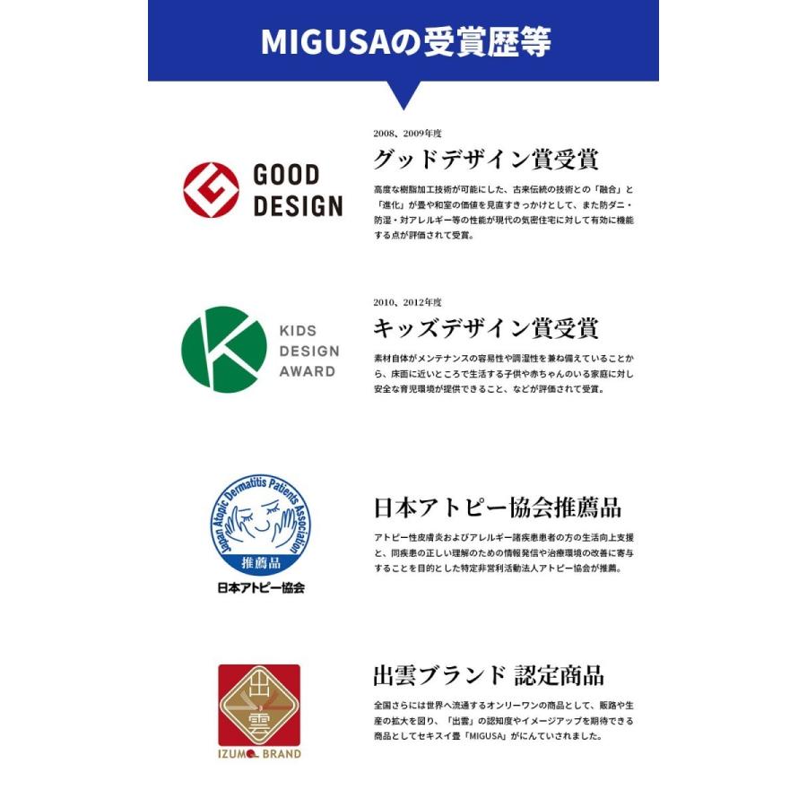 置き畳 琉球風畳 セキスイフロア畳 目積パステルカラー はんなり 正方形 ヘリなし半帖 縁無し 国産 MIGUSA 美草 受注生産品 SEKISUI 積水 アジアン 洋風畳 |  | 07