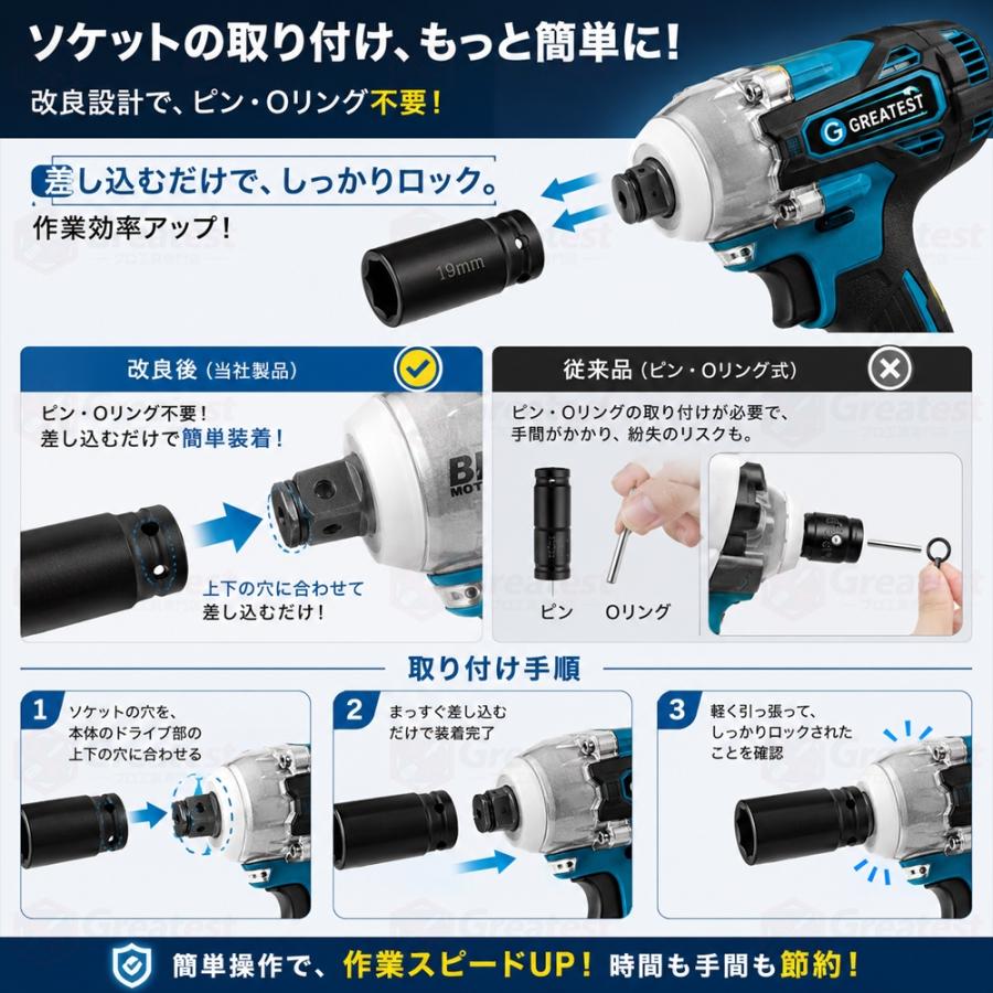 正規品 インパクトレンチ タイヤ交換 充電式 電動インパクトドライバー