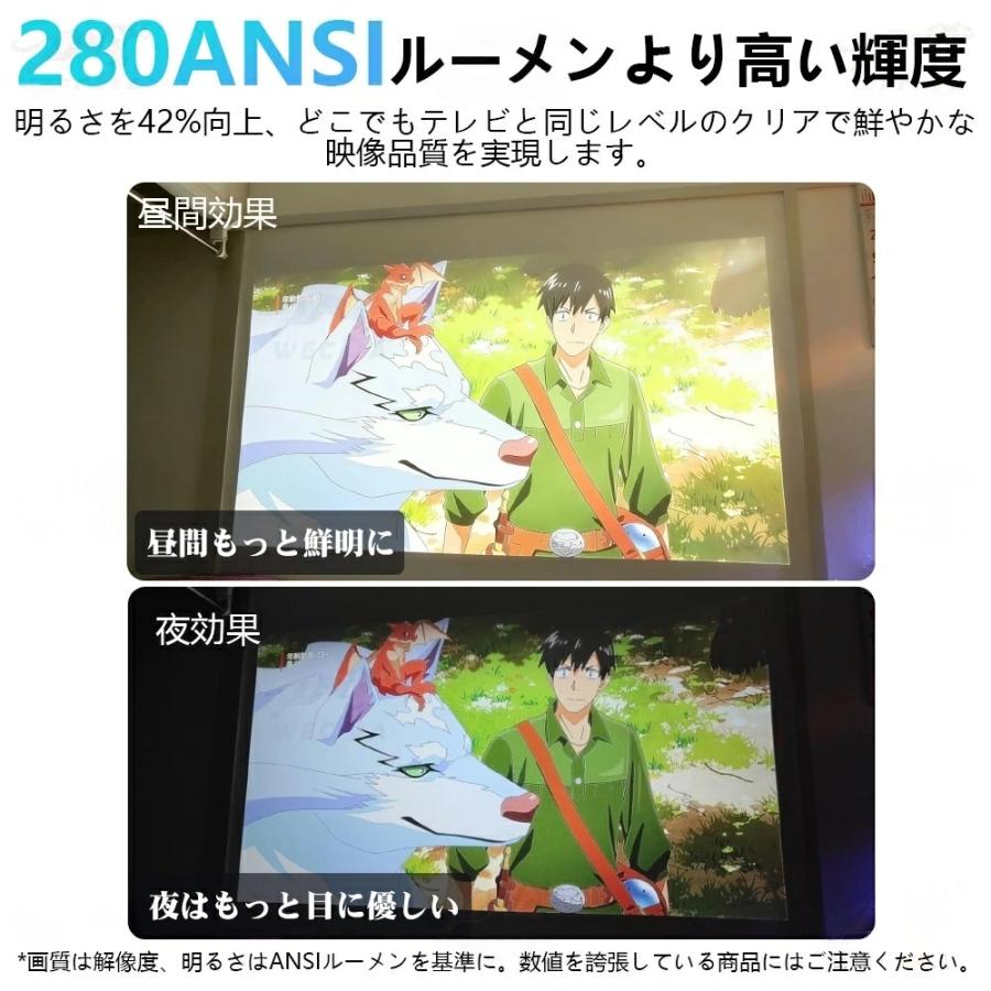 プロジェクター 小型 天井投影 家庭用 4K対応 Netflix 1080P 高画質 スマホと繋げる android搭載 軽量 5G wi-fi 6 ホームシアター 子供 壁 コンパクト 静音_10