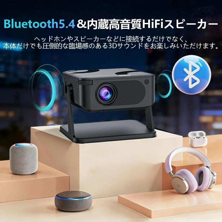 【新品未使用】プロジェクター 家庭用 天井投影 スピーカー内蔵 高輝度25000LM プロジェクター 小型 家庭用 天井投影 スマホと繋げる 4K対応 超高清