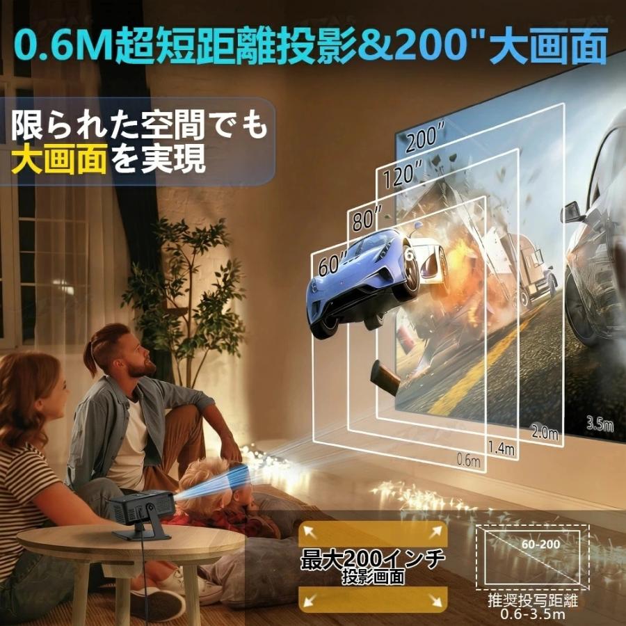 プロジェクター 小型 家庭用 天井投影 スマホと繋げる 4K対応 超高清