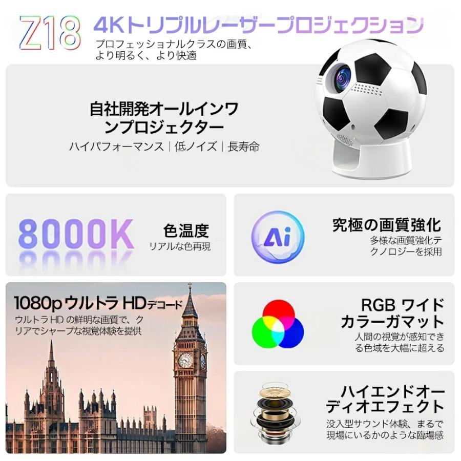 サッカープロジェクター 球形 プロジェクター 家庭用 小型 天井投影
