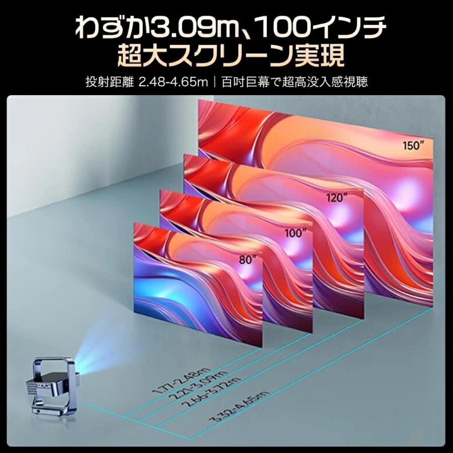プロジェクター 小型 家庭用 天井投影 1200ANSI 高輝度 4K対応 自動