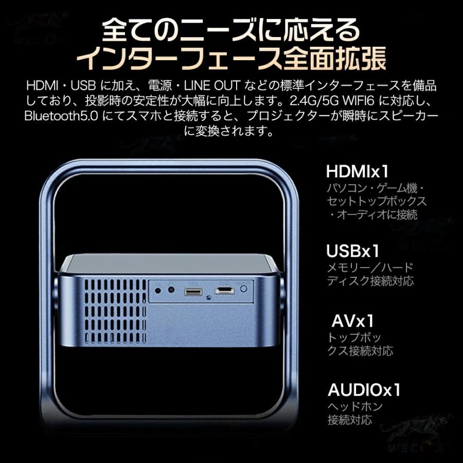 プロジェクター 小型 家庭用 天井投影 1200ANSI 高輝度 4K対応 自動