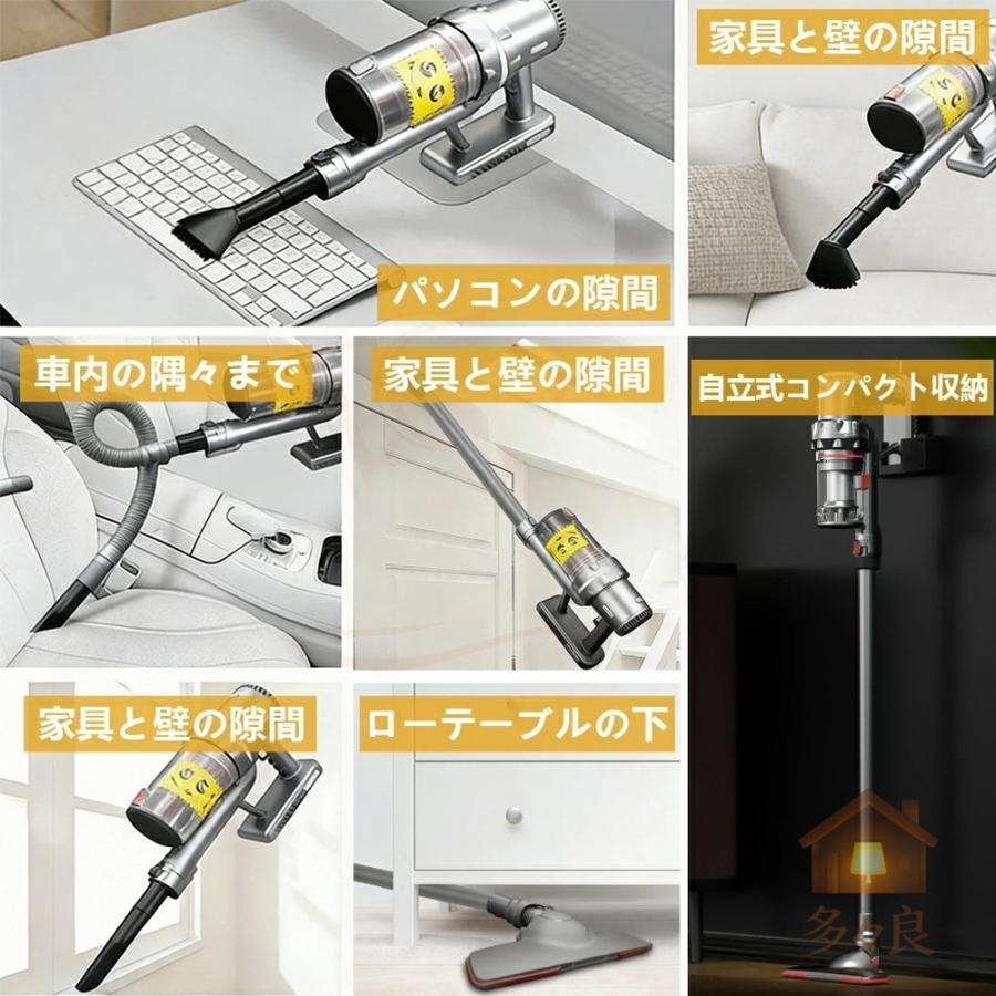 掃除機 掃除機コードレス 軽量 サイクロン式 自立式 75000pa 強力吸引