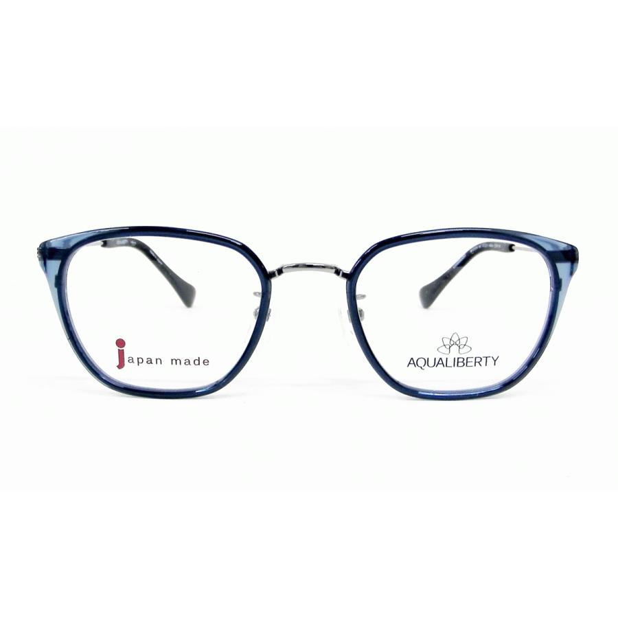 AQUALIBERTY アクアリバティ メガネ AQ22534 col.BK/DA/NV 47mm 日本製 鯖江 レンズセット 度なし 伊達メガネ 度付き 遠近両用 累進多焦点 薄型非球面レンズ 薄型非球面レンズ付【AQUALIBERTY（アクアリバティ）AQ22534 Col.NV