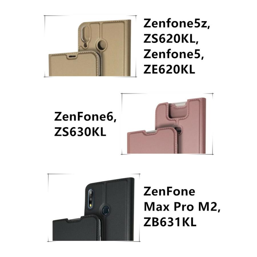 ASUS Zenfone Max Pro M2 ZB631KL / 6 ZS630KL/ M2 ZB633KL/ 5z ZS620KL/ 5 ZE620KL エイスース 手帳型 ケース 薄型 軽量 マグネット ポケット スタンド耐衝撃｜tataraya-y｜02