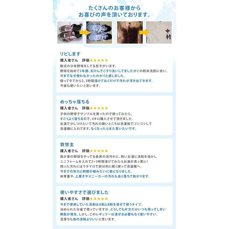 ライフネクスト アルク有限会社 泥汚れ専用洗剤 レギュラー 2kg ユニフォーム 洗濯 ガンコ 汚れ 泥汚れ洗剤 除菌 汗 防臭 漂白 野球|tatata123|05