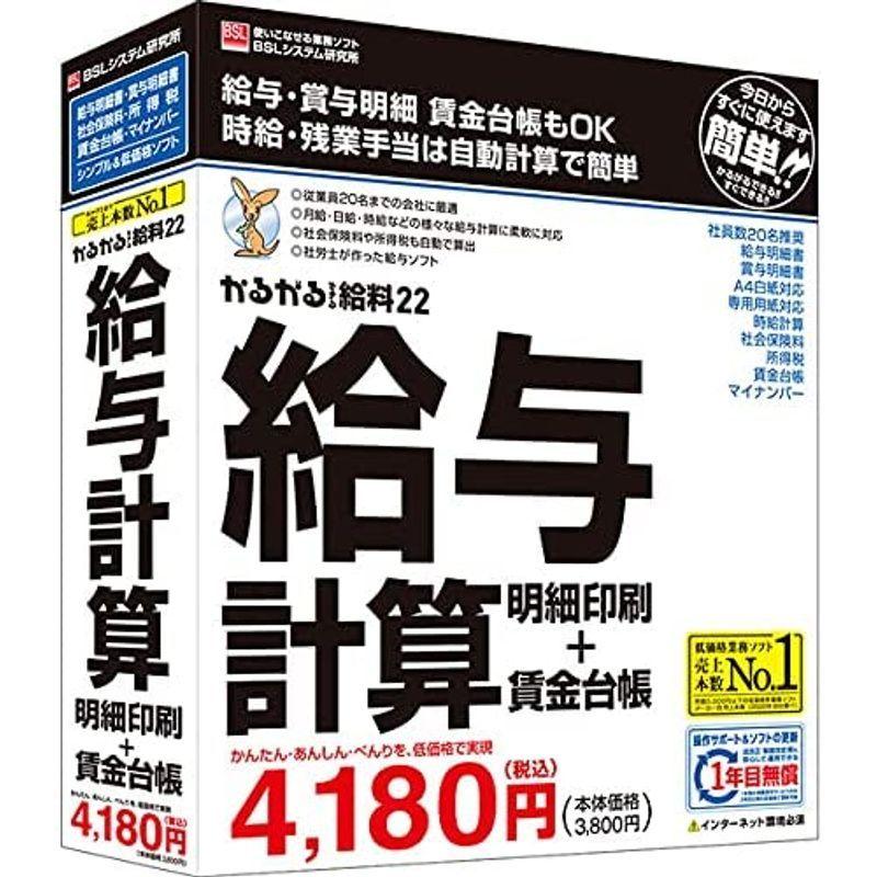 かるがるできる給料22 給与計算・明細印刷+賃金台帳|tatata123|02