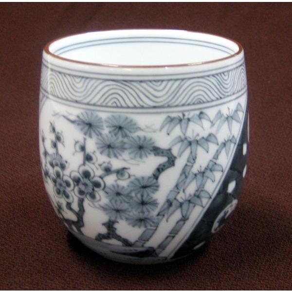 古染付黒呉須山水図湯呑（１個）