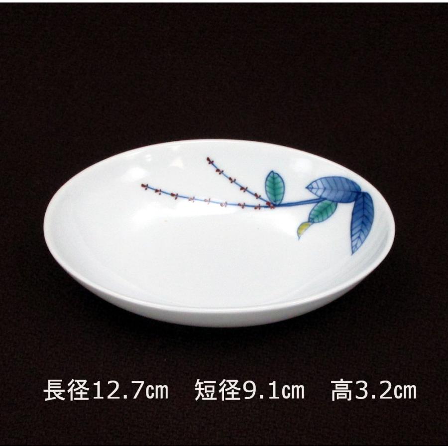 染錦 水引草絵 4寸楕円小付 （1個） : 2020-7-25-6 : 舘源・舘林喜助 