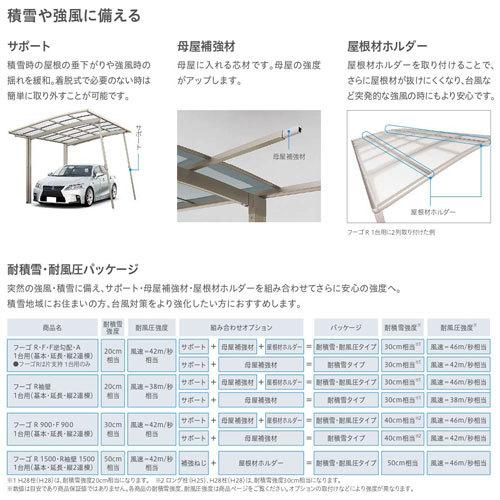 カーポート 2台駐車場 リクシル フーゴF 2台用 屋根連結(段違い) 24-30 ...