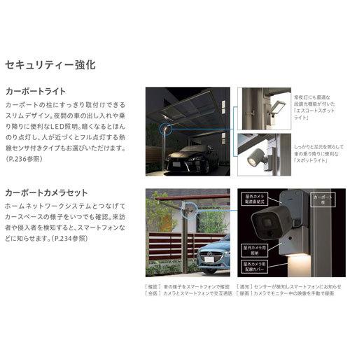 カーポート 2台駐車場 W2551×L9922 フーゴR 1台用 縦2連棟 25-50型 熱線遮断FRP板DRタイプ リクシル LIXIL 車庫 ガレージ 本体_5