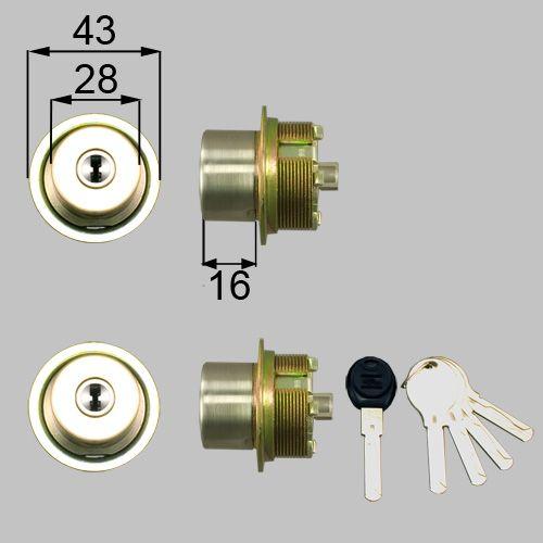 LIXIL　TOSTEMリクシル　トステム　DDZZ2002　ドア錠セット（ユーシン　Wシリンダー）内筒のみ　アルミサッシ