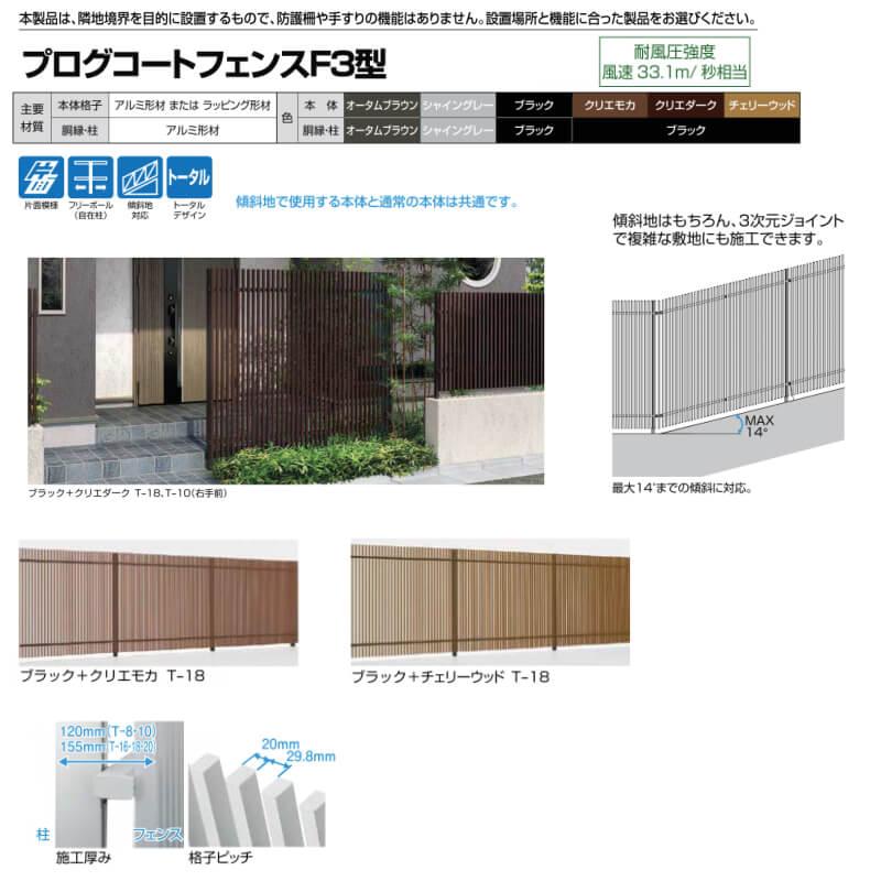 フェンス LIXIL プログコートフェンスF3型 T-20 本体 994×2000mm 本体