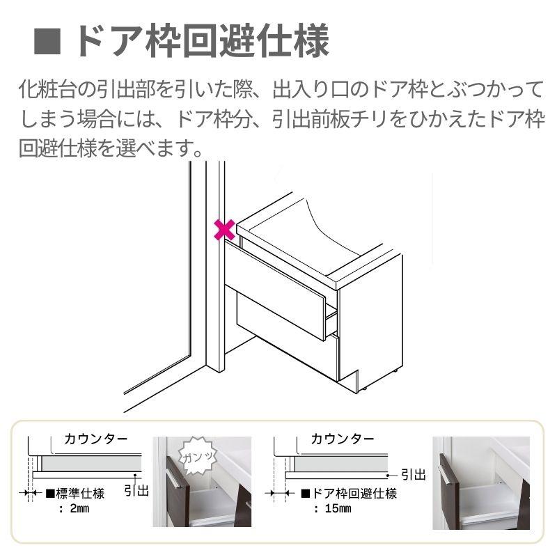 洗面台 LIXIL/リクシル INAX Crevi クレヴィ セットプラン 奥行560タイプ 間口900mm(本体750mm) 扉カラー ミドル 化粧台本体 RAFH-755PY(N)-A(M) おしゃれ_6