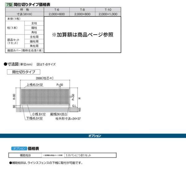 フェンス LIXIL ライシスフェンス 7型 間仕切りタイプ T-10 本体 2000×1000mm_3