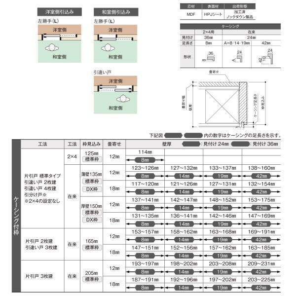 新和風 戸襖引き戸 引分け戸 ケーシング付枠 標準枠 在来工法 3220 和室側引込み 和風 ラシッサ リクシル LIXIL トステム 建具 ふすま 交換 取り替え リフォーム｜tategushop｜04