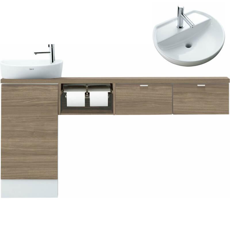 キャパシア トイレ手洗 セミフロートキャビネット カウンター奥行280