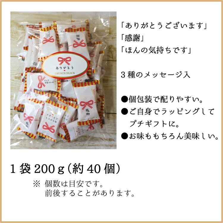 ありがとうクランチスナック200ｇ（約40個） お菓子 個包装 ほんの気持ち 感謝 プチメッセージ 退職 バレンタイン ホワイトデー｜tateishien｜03