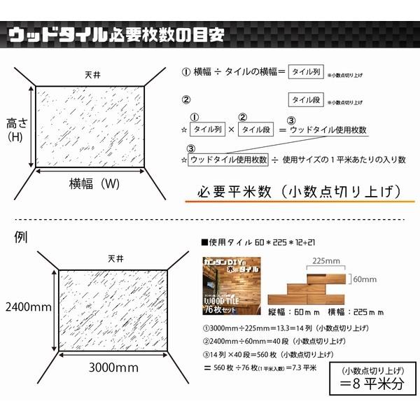 76枚入り（1平米）天然無垢材のウッドタイル　レンガ調　フラットデザイン｜60＊225＊12｜ニッカブロック正規品！【1万2000円以上で送料無料】