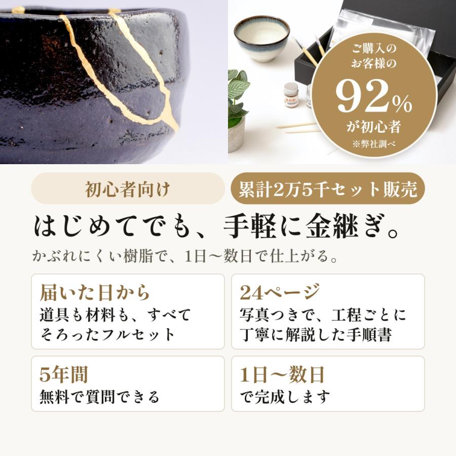 簡単 初心者向け 簡易金継ぎ フルセット 新うるし使用でかぶれない