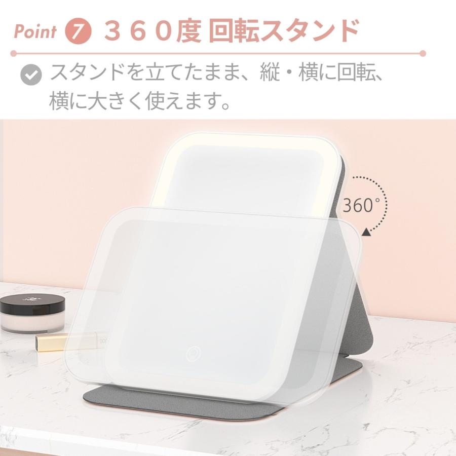PRIDEMII LED コンパクトミラー PUレザーカバー付き 【大容量