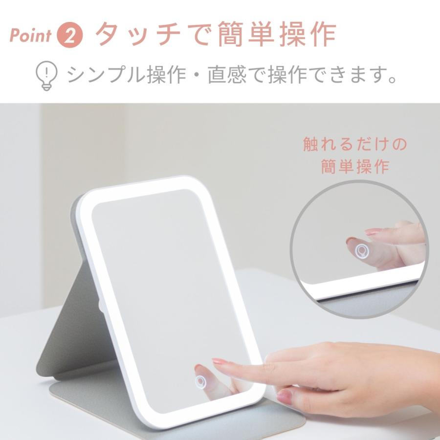 PRIDEMII LED コンパクトミラー PUレザーカバー付き 【大容量