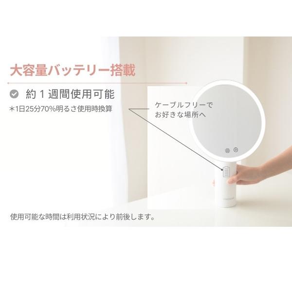PRIDEMII ポール型 多機能LED女優ミラー 場所を取らないパッドスタンド