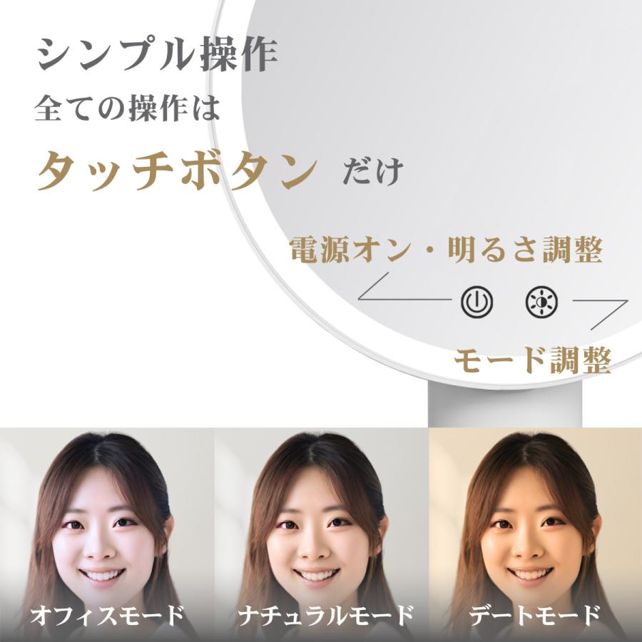 PRIDEMII ポール型 多機能LED女優ミラー 場所を取らないパッドスタンド