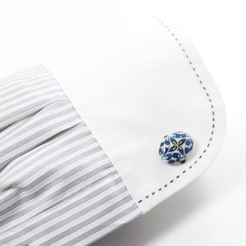 有田焼焼有田焼で知られる陶芸磁器カフス・カフスボタン。シンプルな