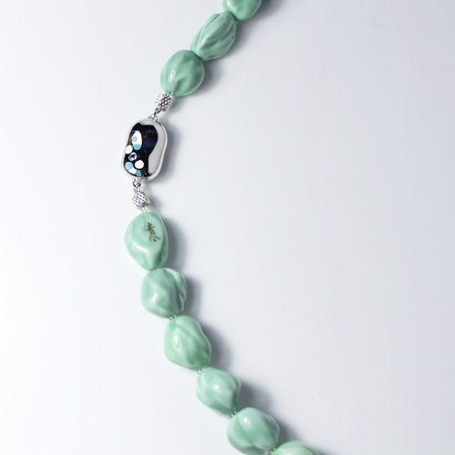 新品 工房限定オリジナル一品作品 立川青風作 伊万里焼 青磁 ネックレス レディースアクセサリー