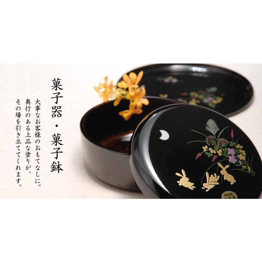 茶器 おしゃれ （ タツクラフト 紀州塗り 菓子器 蓋付き 木目調 18cm