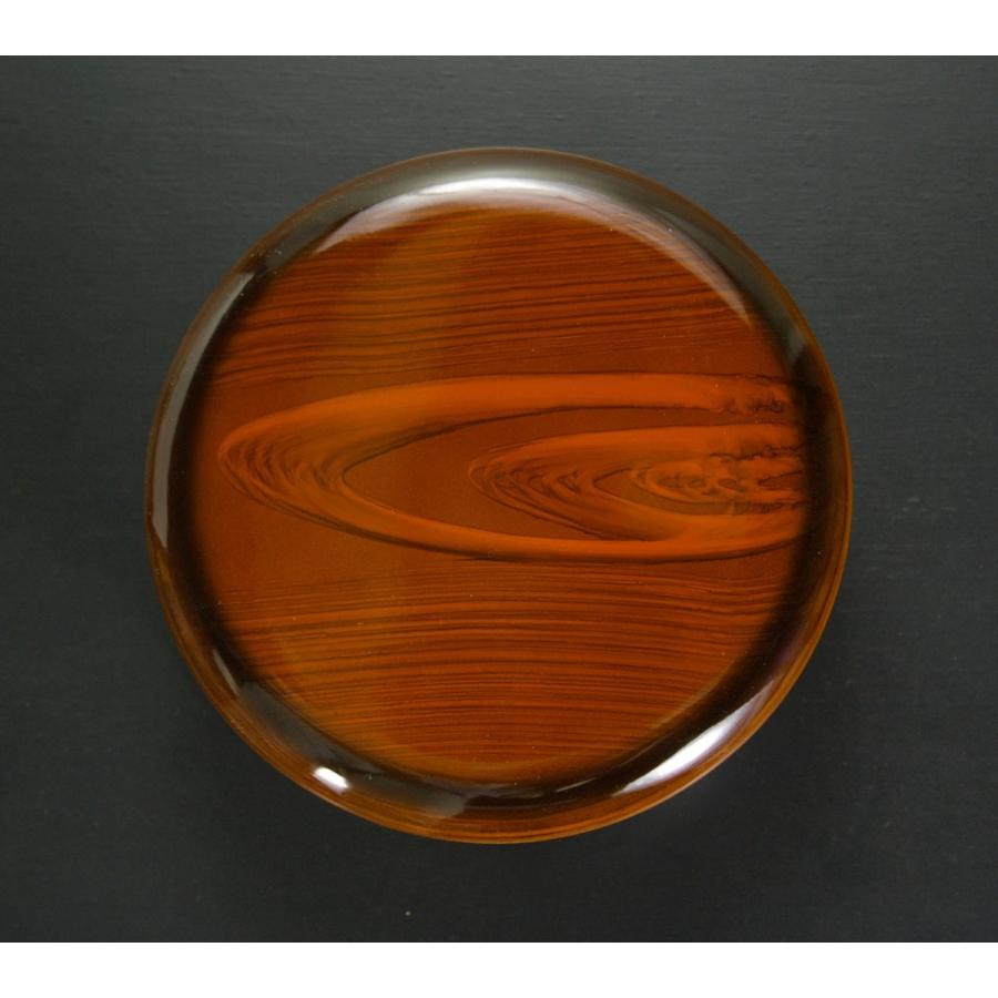 茶器 おしゃれ （ タツクラフト 紀州塗り 菓子器 蓋付き 木目調 18cm