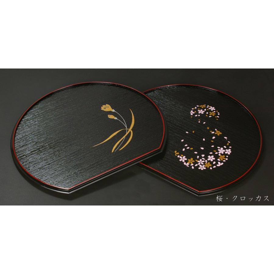 お盆 トレー おしゃれ （ タツクラフト 紀州塗り 会席 半月盆 36cm