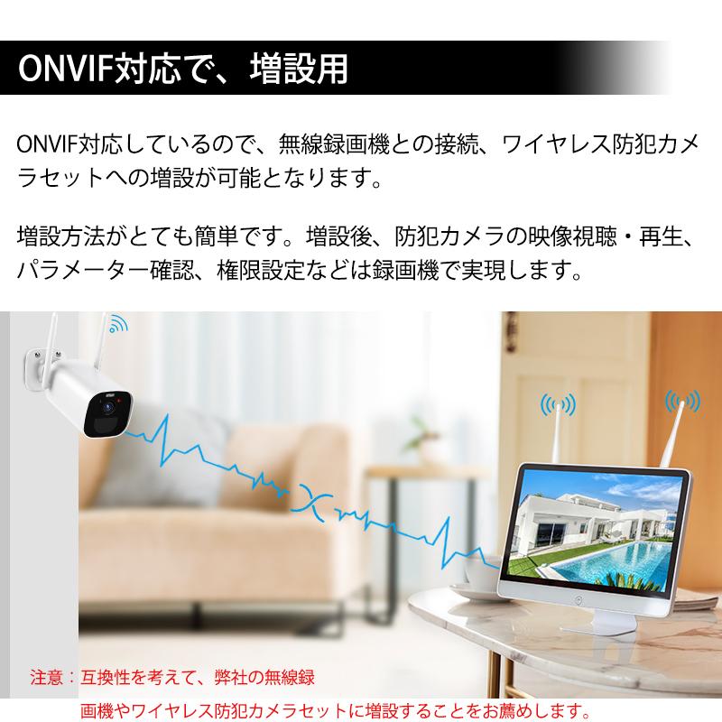 防犯カメラ 監視カメラ 屋外 Wi-Fi 300万画素 電池式 PIR人感発光 AI