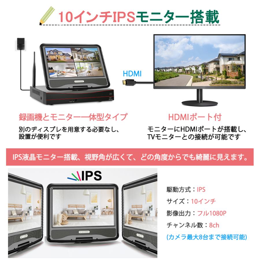 防犯カメラ 監視カメラ 300万画素 ワイヤレス 家庭用 屋外 最新AI人体