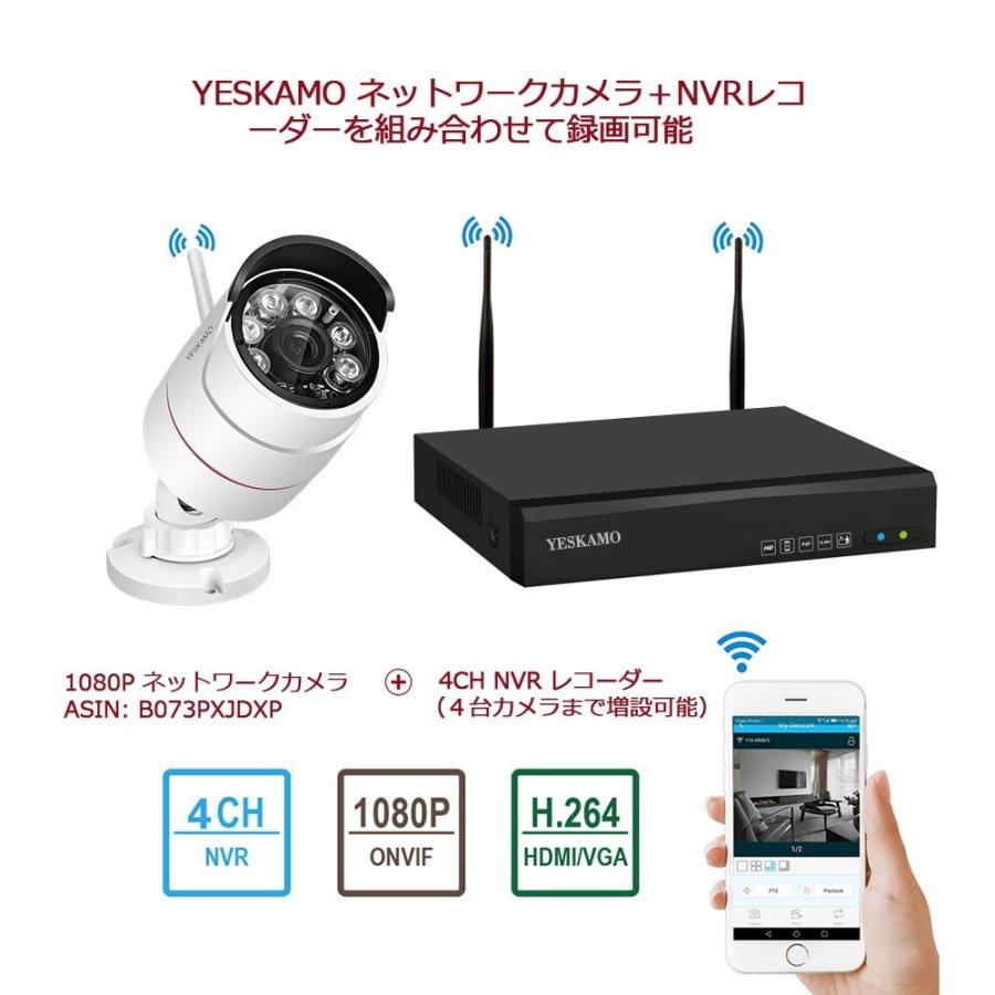 防水・防塵カメラ IP66 防犯カメラ ワイヤレス 300万画素 増設用 IP66防水防塵 アダプター付き