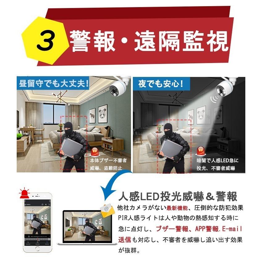 防犯カメラ 監視カメラ ワイヤレス 300万画素 センサー発光 防犯カメラ 監視カメラ ワイヤレス 300万画素 センサー発光