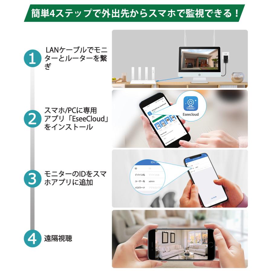 防犯カメラ センサー発光 双方向通話 録音 12インチモニター Amazon.co.jp: 【双方向の音声・360° 追尾機能搭載 】防犯カメラ