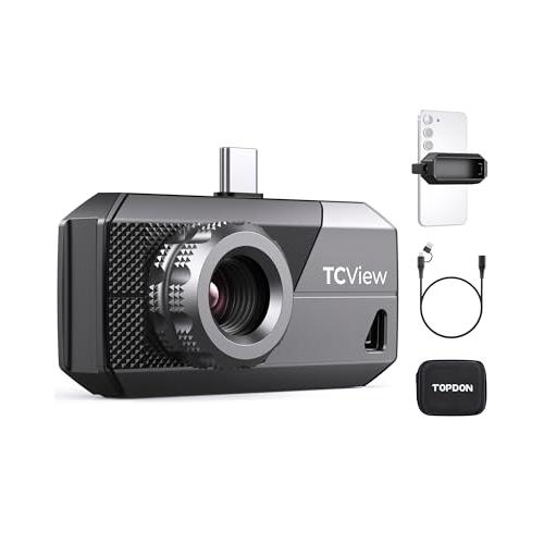 TOPDON TS001 赤外線カメラ サーモグラフィー、9mm 調整可能なフォーカスレンズ付き、Android 用 256x192 IR ...