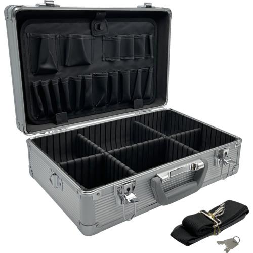 TRUSCO アルミケース 片開き 386X245X128 シルバー