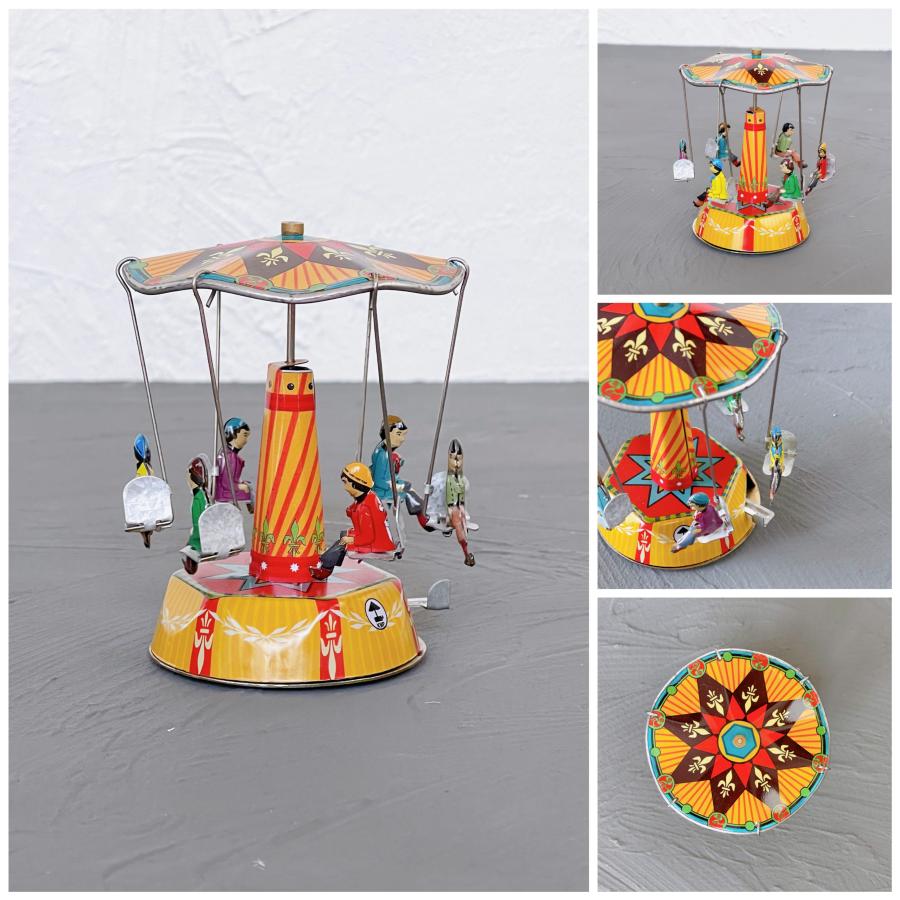 ブリキメリーゴーランド 回転台 回転 回転木馬 ブリキ 雑貨