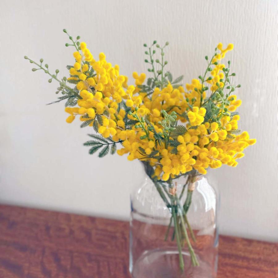 ミモザ フェイクフラワー 造花 リアル キレイ おしゃれ 人気 3本