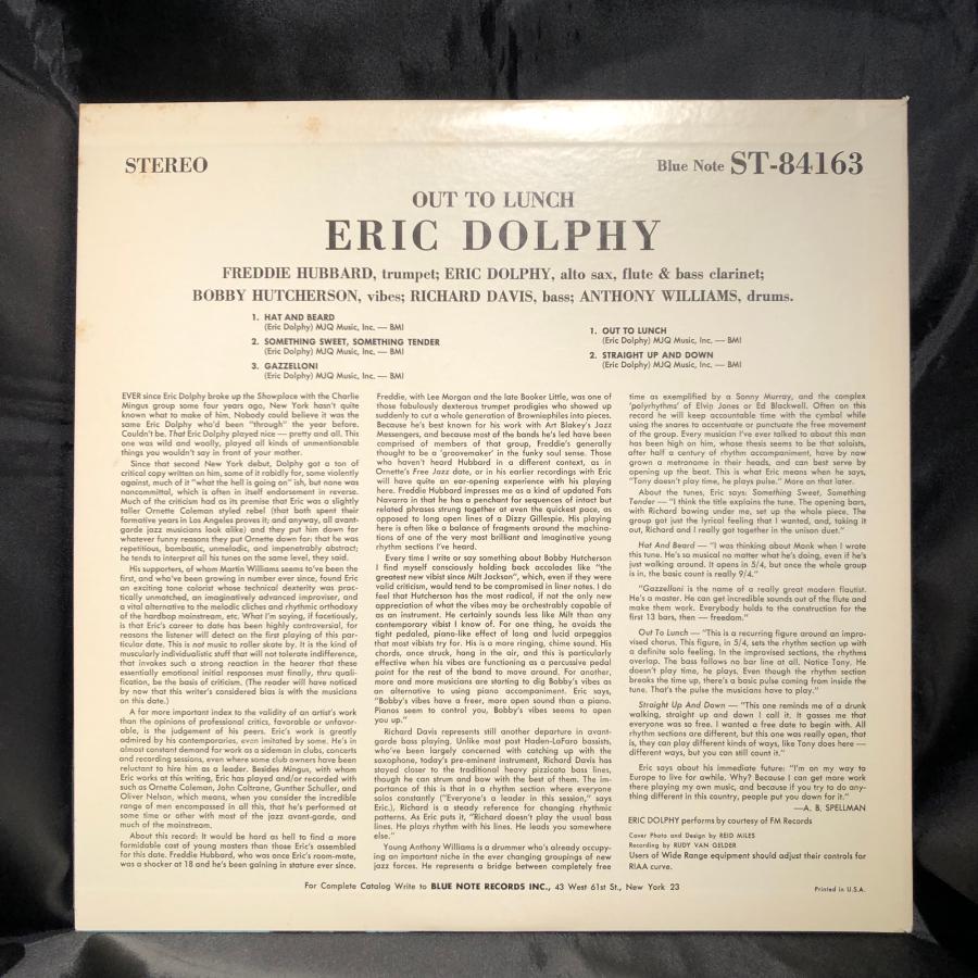 Eric Dolphy / Out To Lunch! LP Blue Note・ KING RECORD : tatsuda