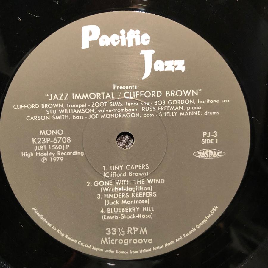 Clifford Brown Featuring Zoot Sims / Jazz Immortal LP Pacific Jazz