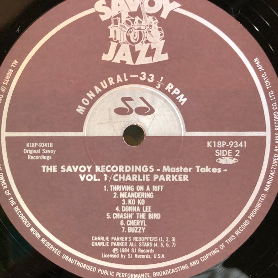 Charlie Parker / The Savoy Recordings Master Takes Vol.1 LP Jazz