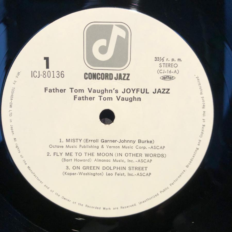 見本盤 Father Tom Vaughn Joyful Jazz レコード Father Tom Vaughn / Joyful Jazz LP Concord Jazz・TOSHIBA-EMI